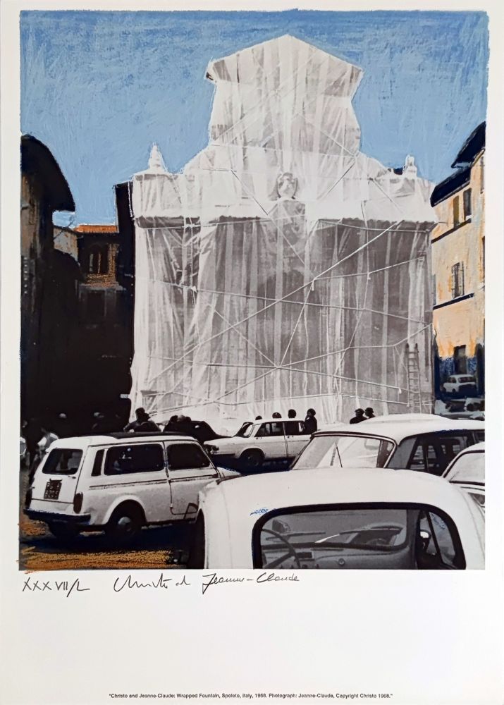 シルクスクリーン Christo & Jeanne-Claude - Wrapped Fountain Spoleto