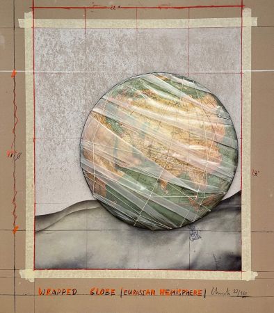 多数の Christo - Wrapped Globe