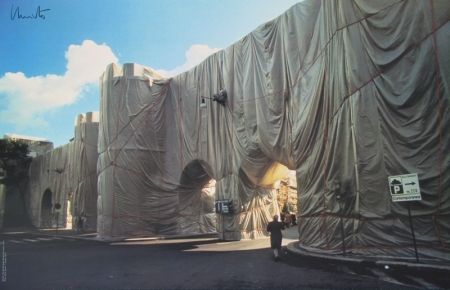 オフセット Christo - Wrapped Roman Wall, Porta Pinciana, Rome