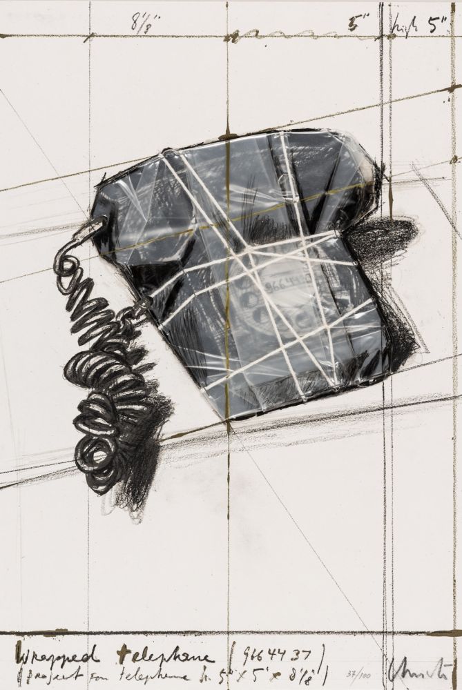 リトグラフ Christo & Jeanne-Claude - Wrapped Telephone