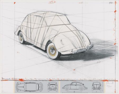 リトグラフ Christo - Wrapped Volkswagen (PROJECT FOR 1961 VOLKSWAGEN BEETLE SALOON)