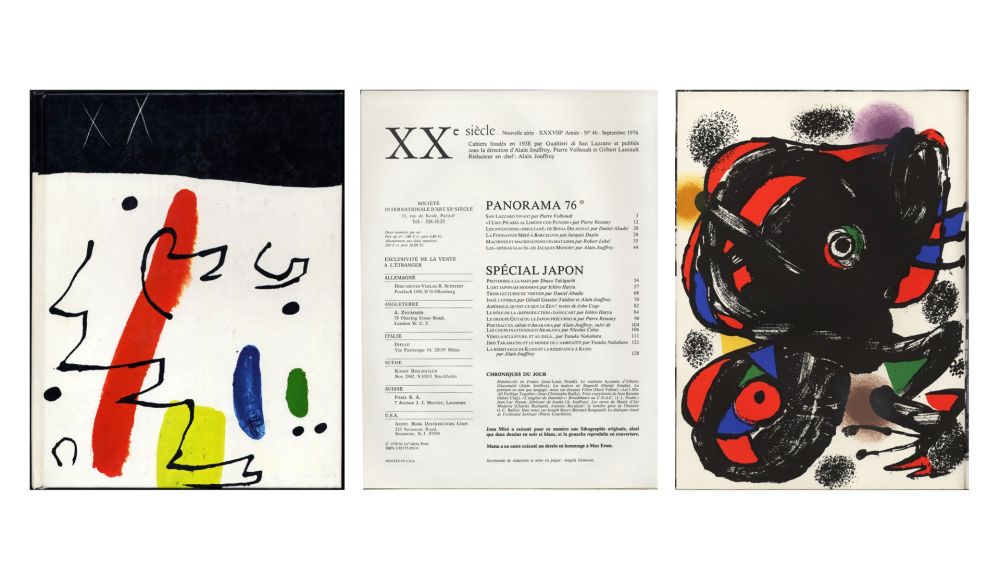 挿絵入り本 Miró - XXe SIÈCLE (nouvelle série). n° XLVI (46). Panorama 76*. SPÉCIAL JAPON. XXXVIIIe année. Septembre 1976