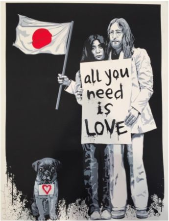 シルクスクリーン Mr Brainwash - Yoko Ono and John Lennon
