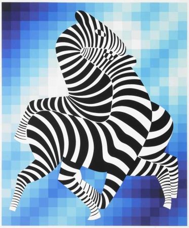 シルクスクリーン Vasarely - Zebras