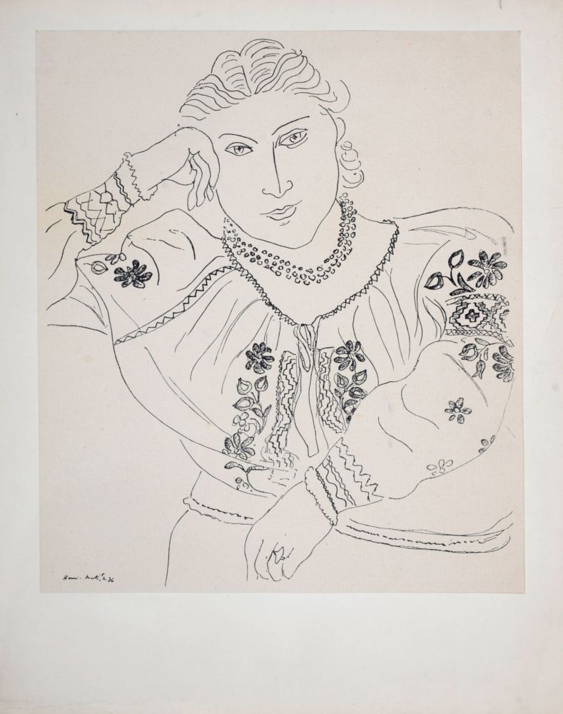 リトグラフ Matisse (After) - Étude pour La Religieuse portugaise, 1936