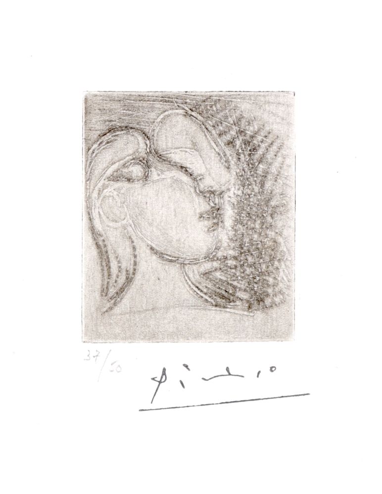 彫版 Picasso - ête de femme tournée à droite