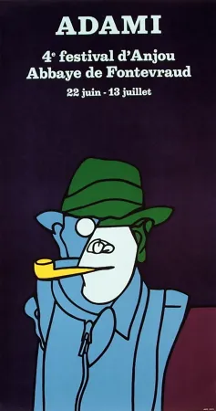 リトグラフ Adami - ADAMI 78 : Exposition à l'Abbaye de Fontevraud (Affiche originale).