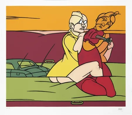 シルクスクリーン Adami - Cosa se vede fuori