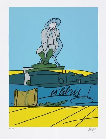 シルクスクリーン Adami - Dialogue dans le paysage