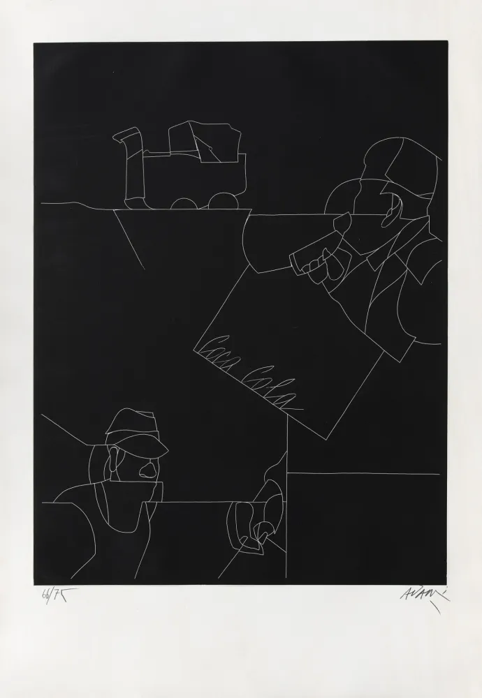 彫版 Adami - Disegno di un paesaggio