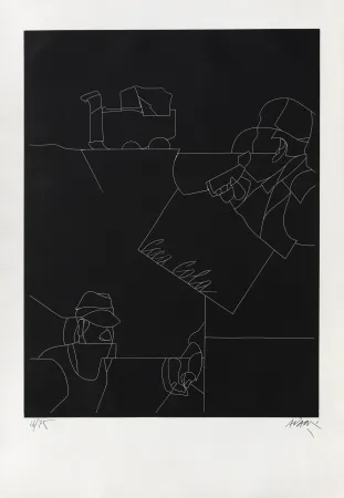 彫版 Adami - Disegno di un paesaggio