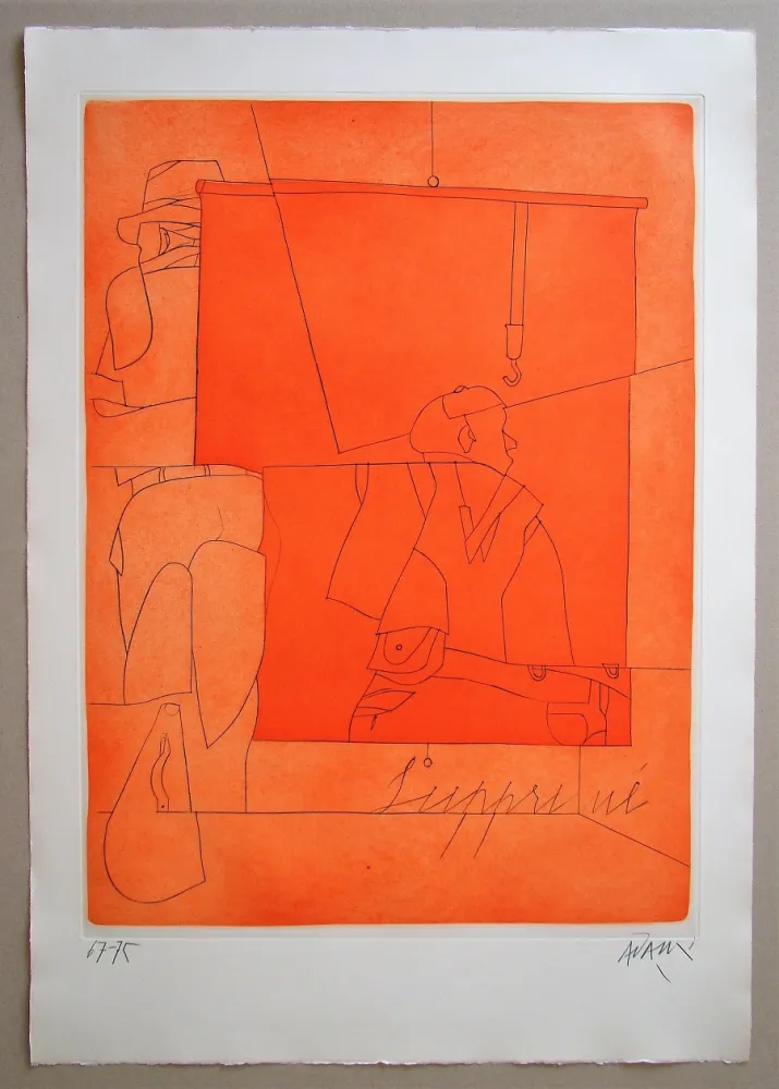 エッチング Adami - Disegno di una foto di Ben Shahn