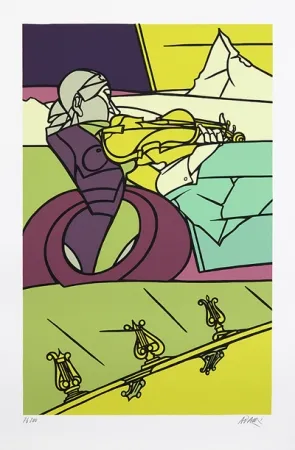 シルクスクリーン Adami - Fantasia per violino