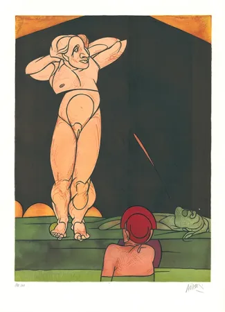 リトグラフ Adami - Feuille de vigne