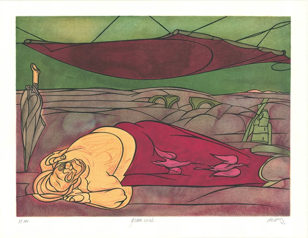 リトグラフ Adami - Germinal