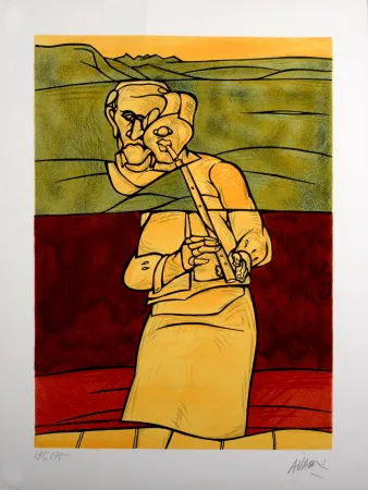 リトグラフ Adami - Joueur de flûte, 1976 - Hand-signed!