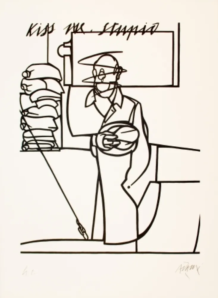 リトグラフ Adami - Kiss me stupid