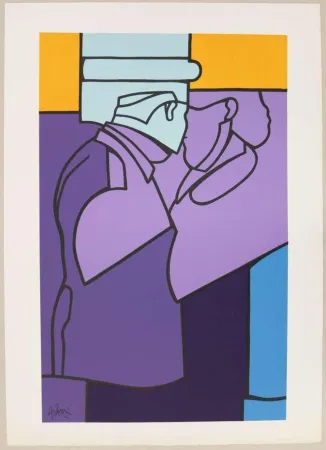 リトグラフ Adami - Le baiser