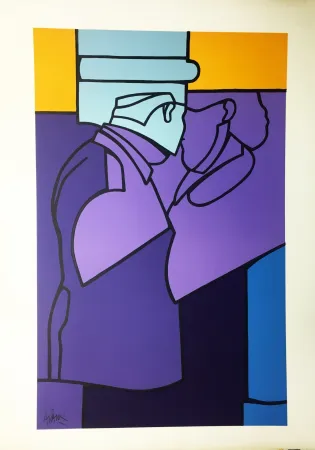 リトグラフ Adami - LE BAISER (Kissing couple) ou 