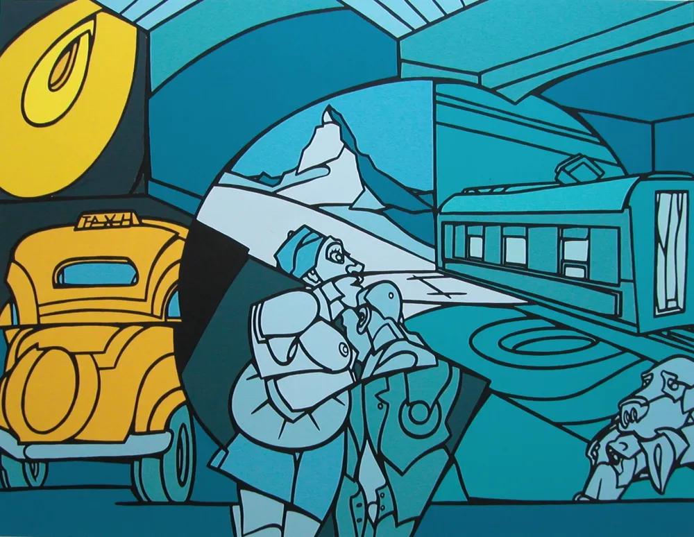 シルクスクリーン Adami - Le cervin