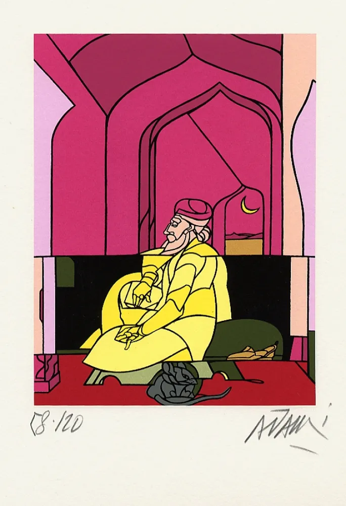 リトグラフ Adami - Le Grand Moghol 