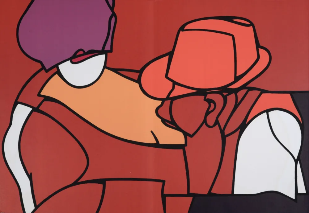 リトグラフ Adami - Le Peintre et le Modèle