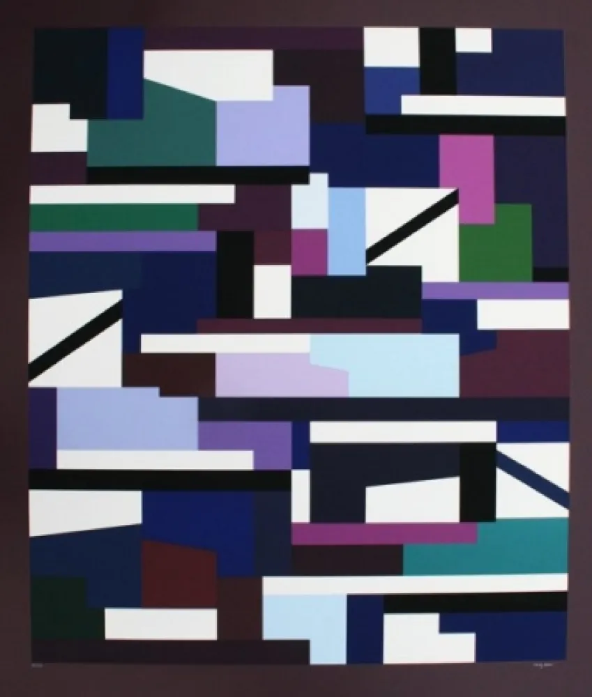 シルクスクリーン Agam - Composition cinétique