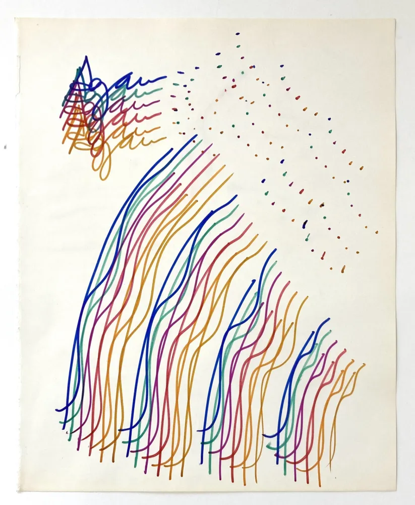 技術的なありません Agam - Dessin au feutre, vers 1981