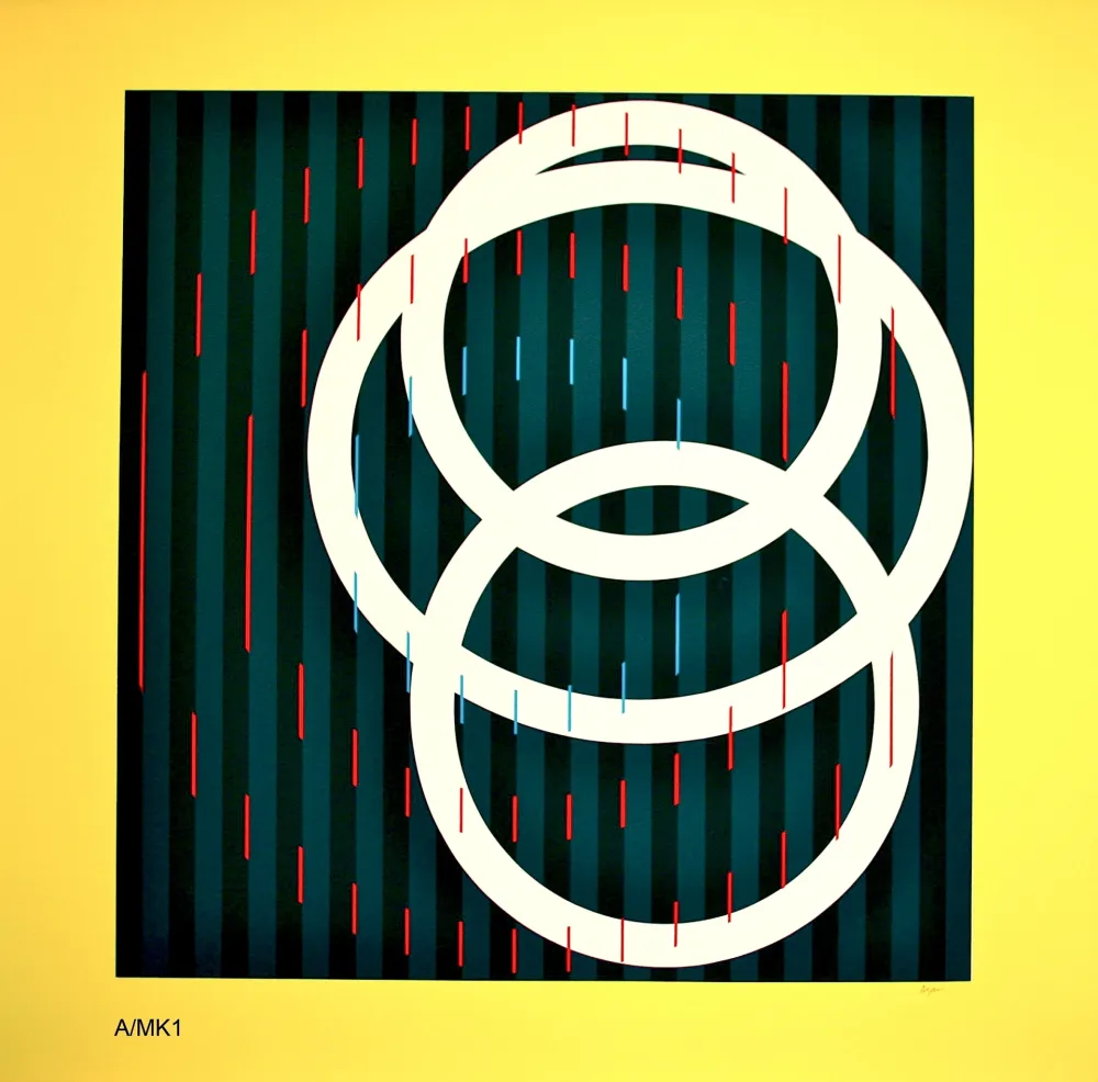 シルクスクリーン Agam - YELLOW CIRCLE 4