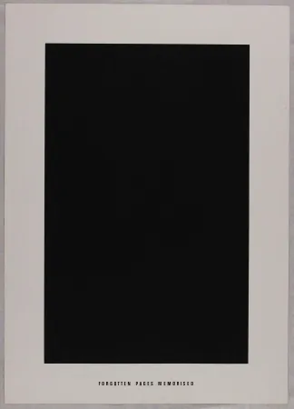 シルクスクリーン Agnetti - Forgotten pages memorised from 'Spazio perduto e spazio costruito' portfolio, Plate G