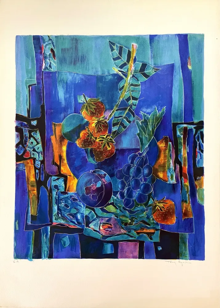 リトグラフ Agostini  - Nature Morte aux Fruits