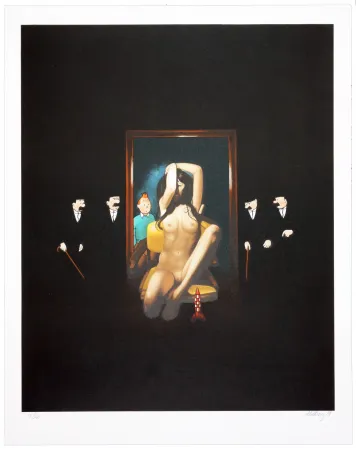 リトグラフ Ahlberg - Behind the mirror