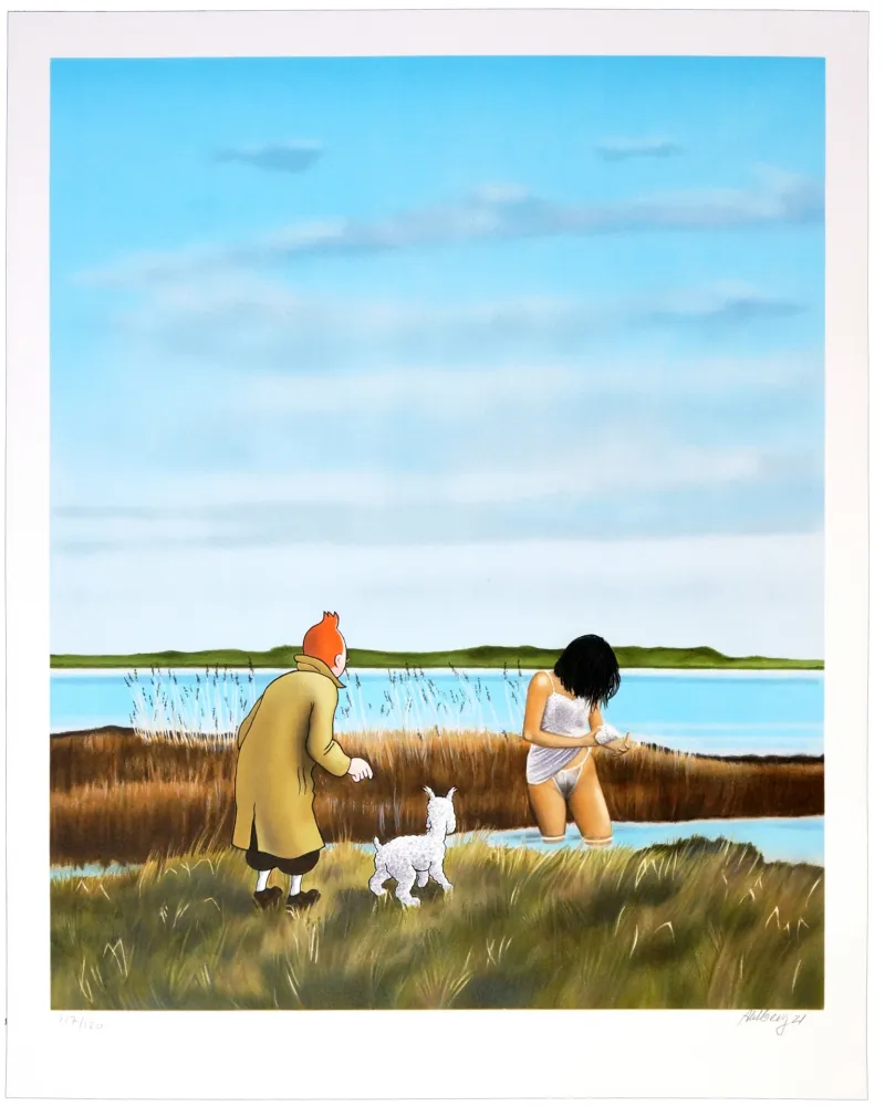 リトグラフ Ahlberg - (River)