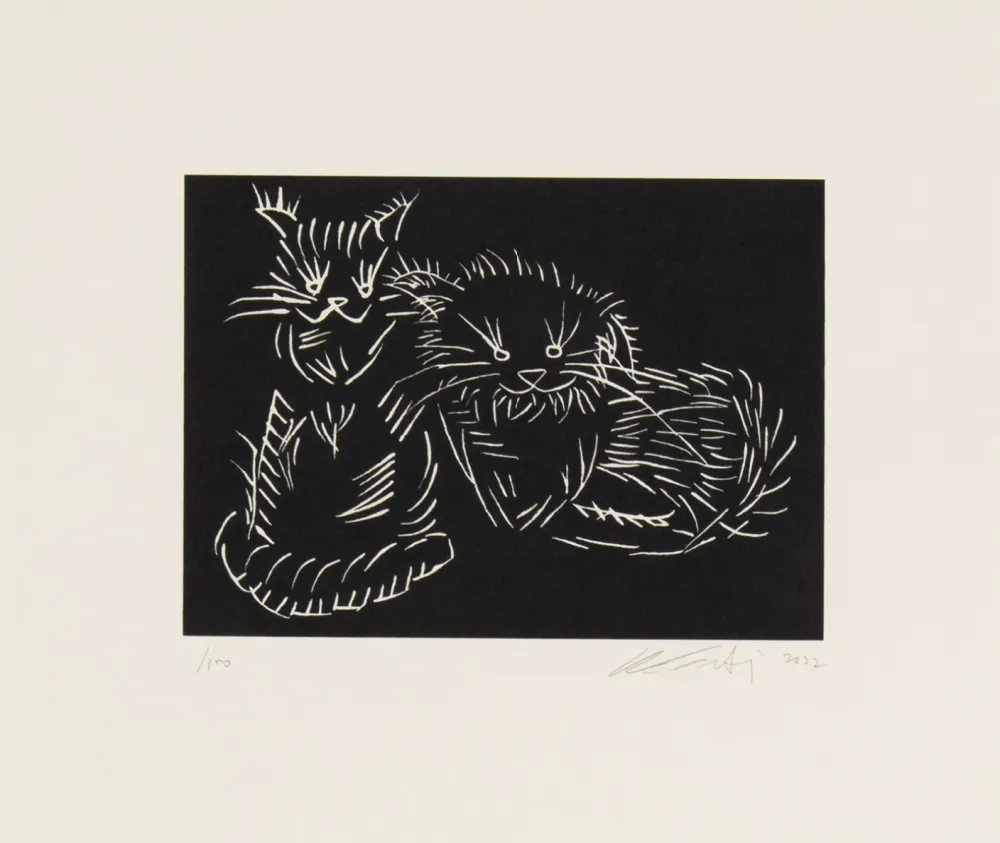 シルクスクリーン Ai - Cats - pink edition