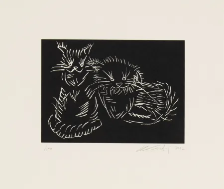 シルクスクリーン Ai - Cats - pink edition