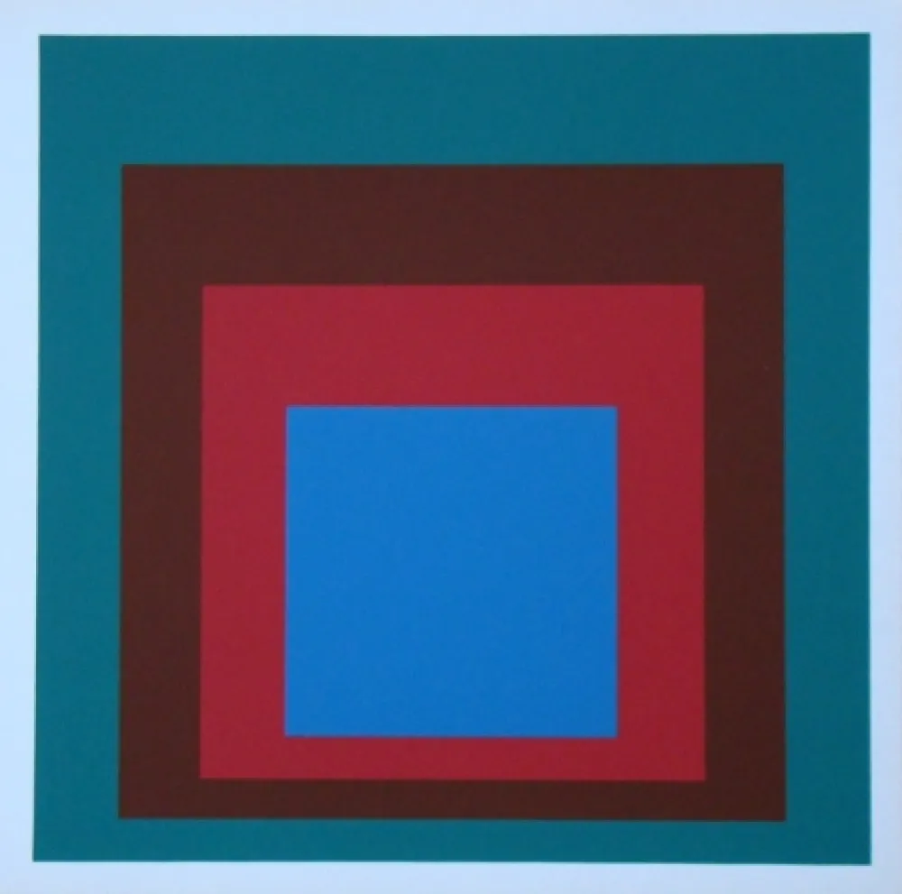 シルクスクリーン Albers - Homage to the Square - Protected Blue, 1957