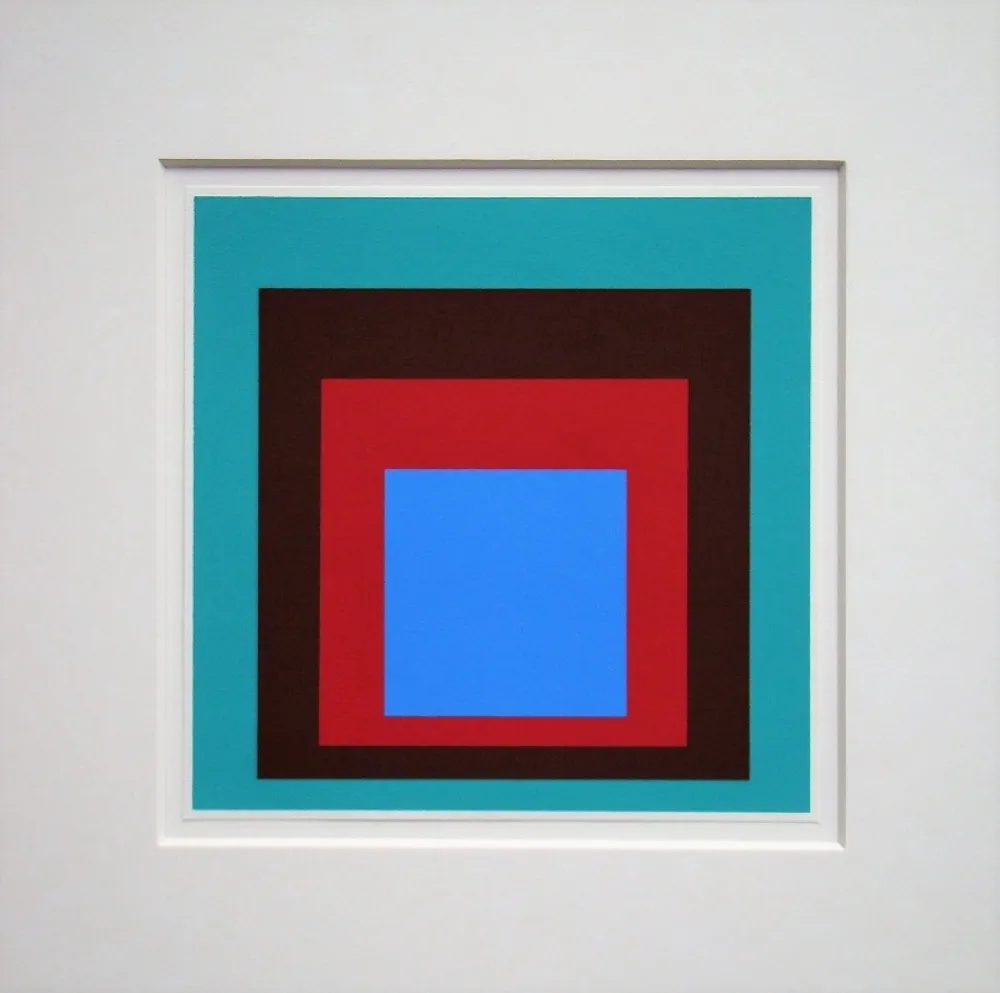 シルクスクリーン Albers - Homage to the Square - Protected Blue,1957