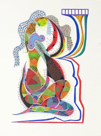 シルクスクリーン Alberti - Amor de día, Amor de noche, una flor no siempre da flores II