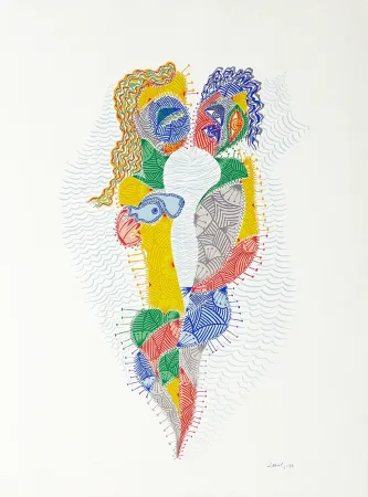 シルクスクリーン Alberti - Amor de día, Amor de noche, una flor no siempre da flores III