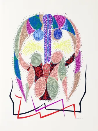 シルクスクリーン Alberti - Amor de día, Amor de noche, una flor no siempre da flores IV