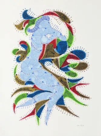 シルクスクリーン Alberti - Amor de día, Amor de noche, una flor no siempre da flores V