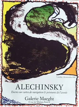 リトグラフ Alechinsky - Affiche lithographique d'exposition