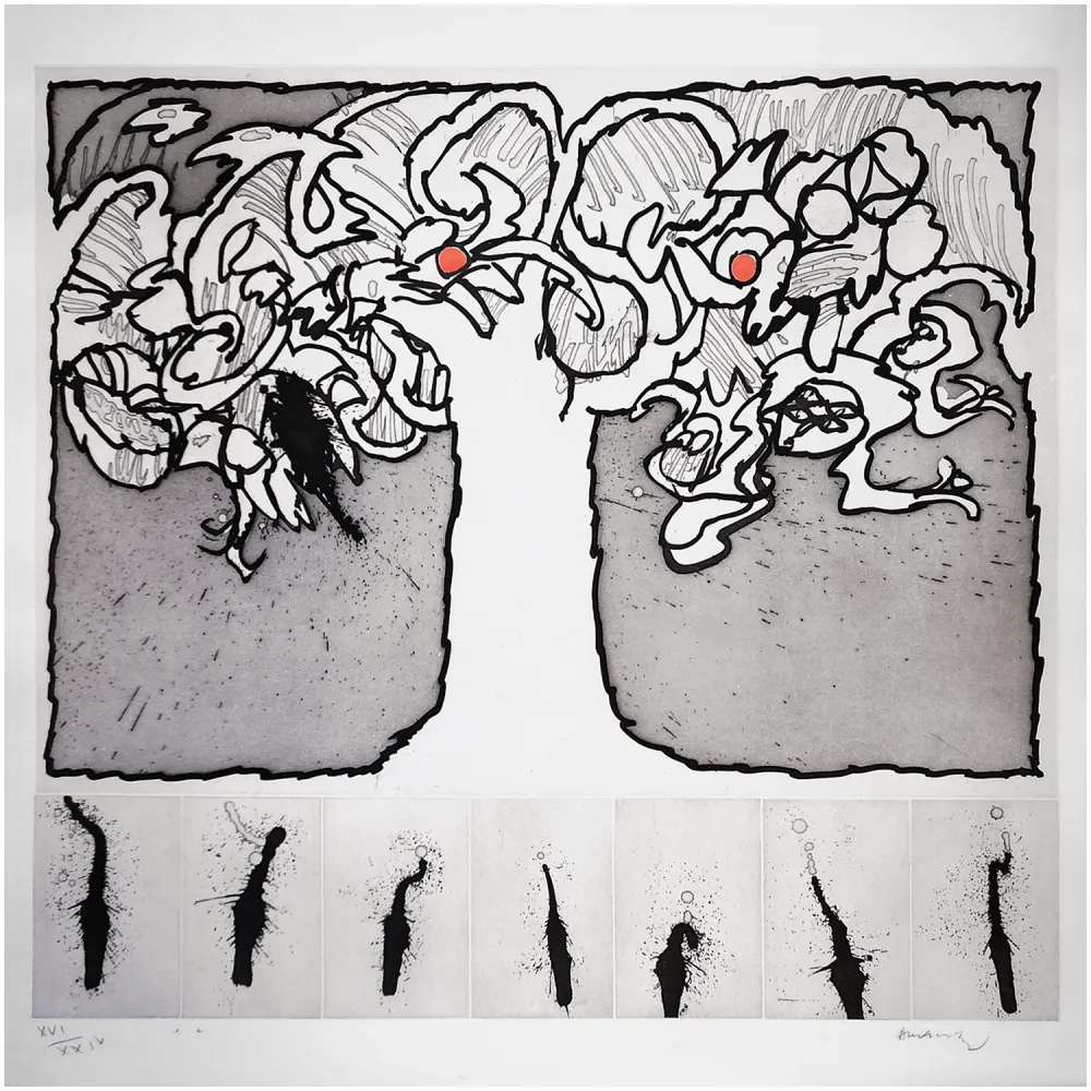 エッチングと　アクチアント Alechinsky - Arbre de vie