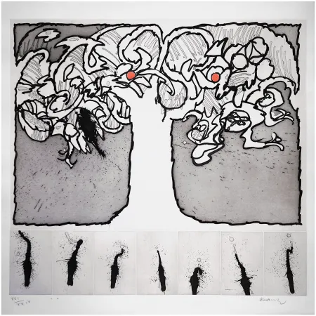 エッチングと　アクチアント Alechinsky - Arbre de vie