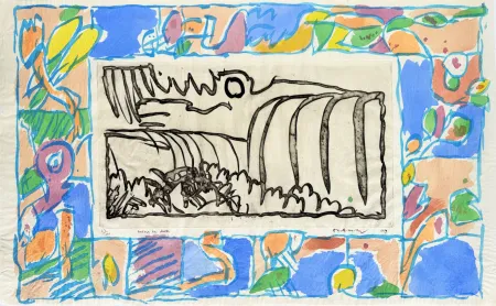 エッチングと　アクチアント Alechinsky - Autour de chute