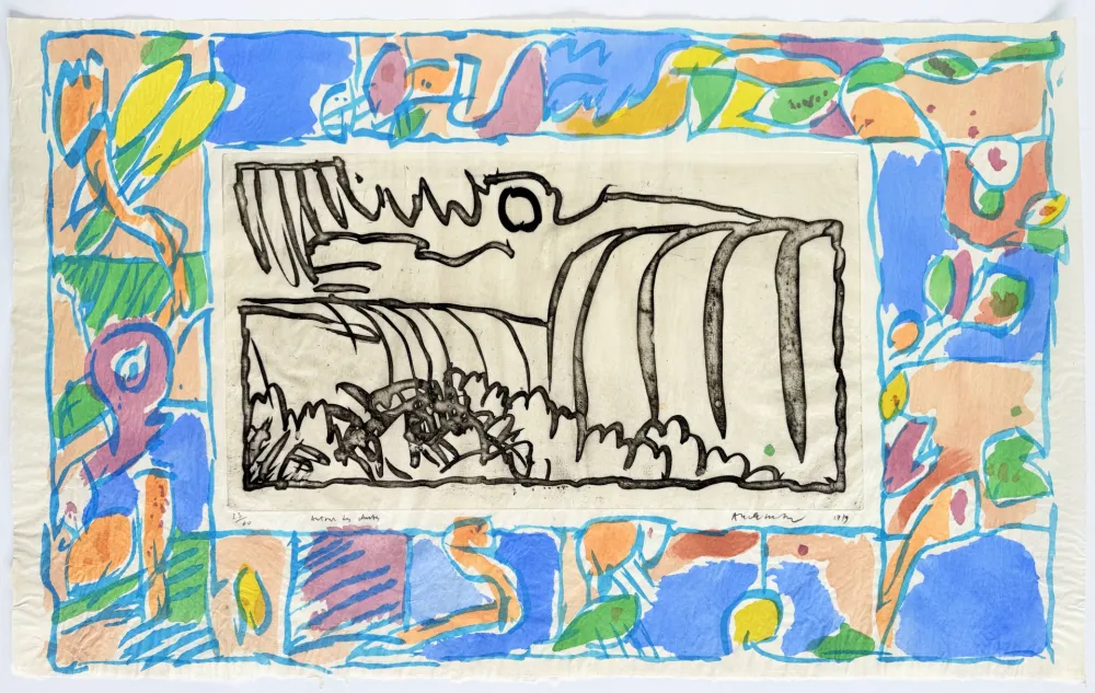 エッチングと　アクチアント Alechinsky - Autour de chute