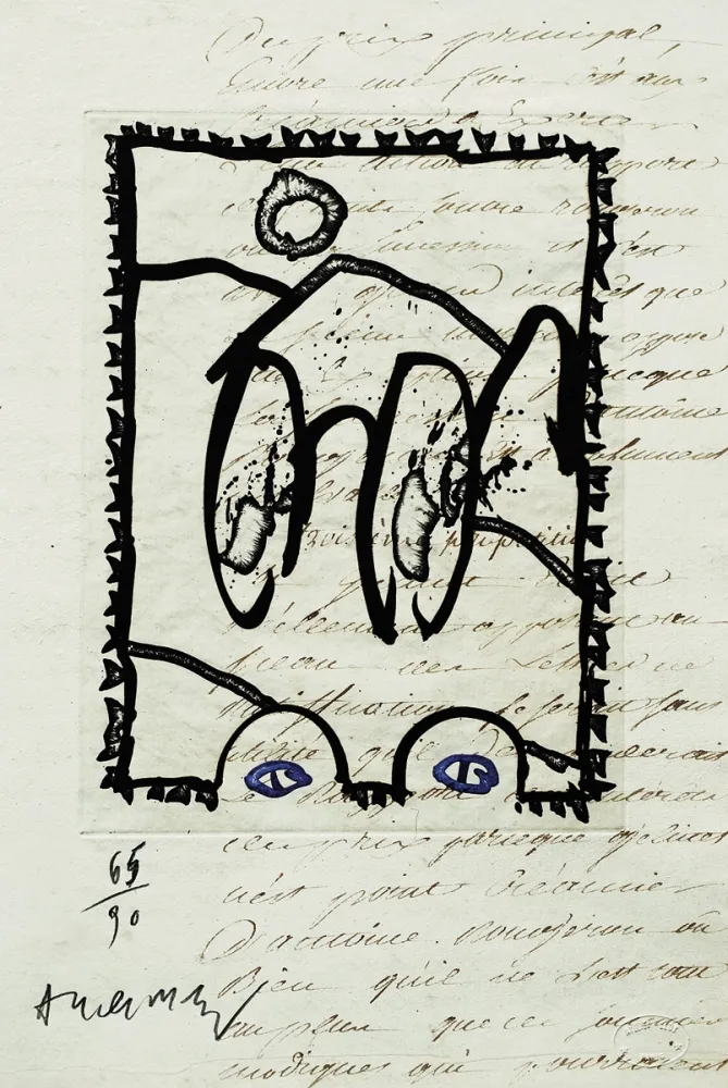 エッチング Alechinsky - Aux petits soins