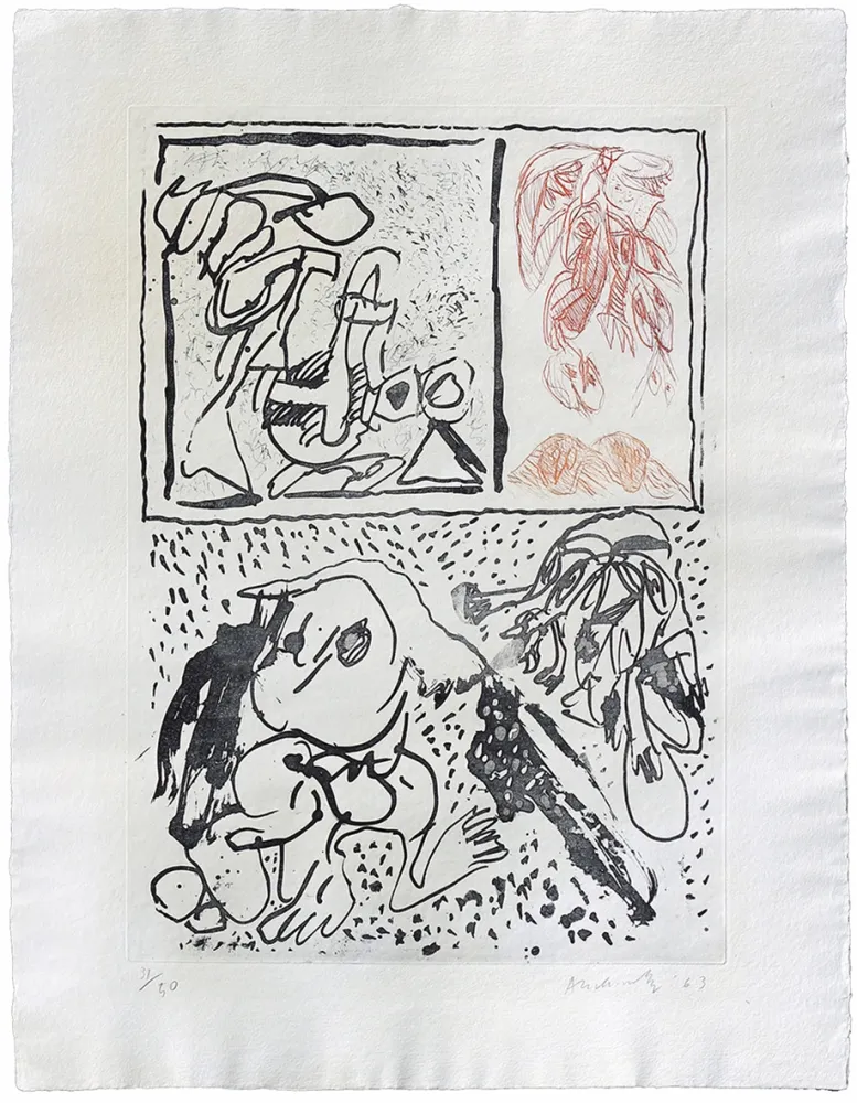 エッチング Alechinsky - Avec plaisir