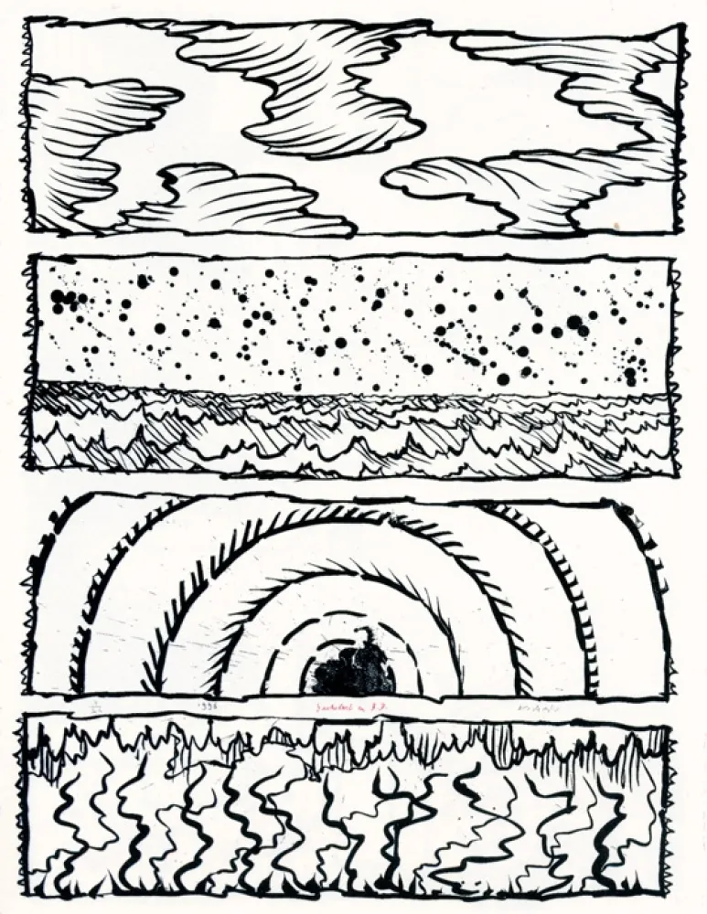 リトグラフ Alechinsky - Bachelard en bandes dessinées