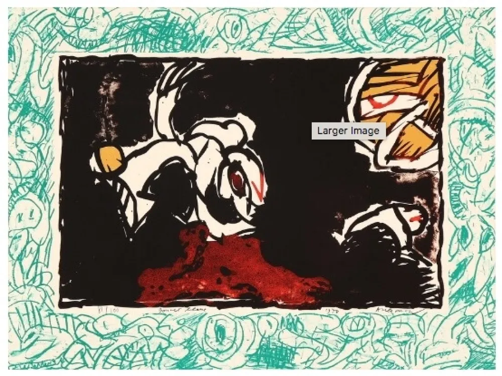 リトグラフ Alechinsky - Bonnet Blanc